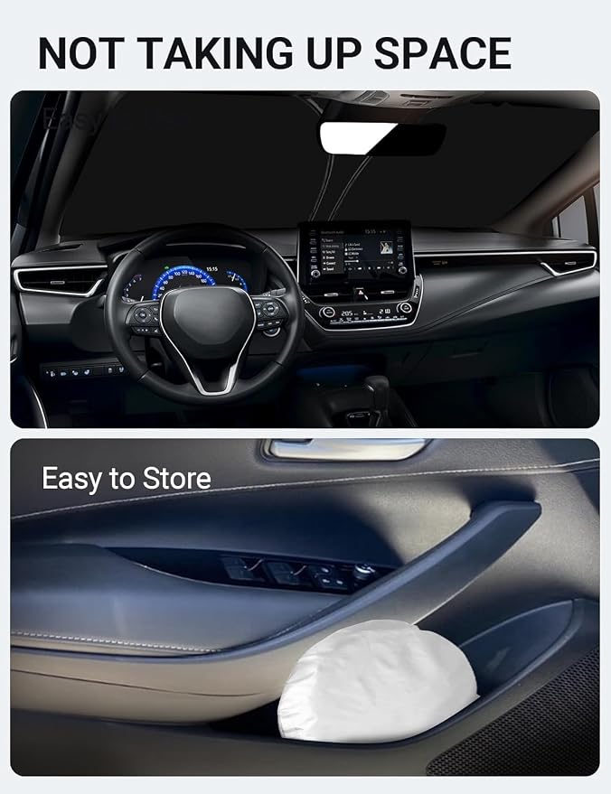 Proadsy 2026 Upgrade Front Windshield Sunshade Foldable Sun Shade Protector Custom Fit 2014-2019 Corolla SE XSE L LE XLE Hybrid Sedan Accessories