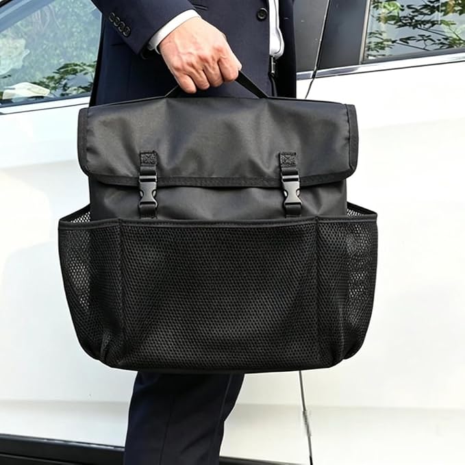 3-in-1 Car Seat Organizer Car Seat Back Organizer with Tablet & Laptop Holder, Passenger Seat Storage Bag with Compartment,Headrest Organizer for Cars,Trucks,SUVs,Vans
