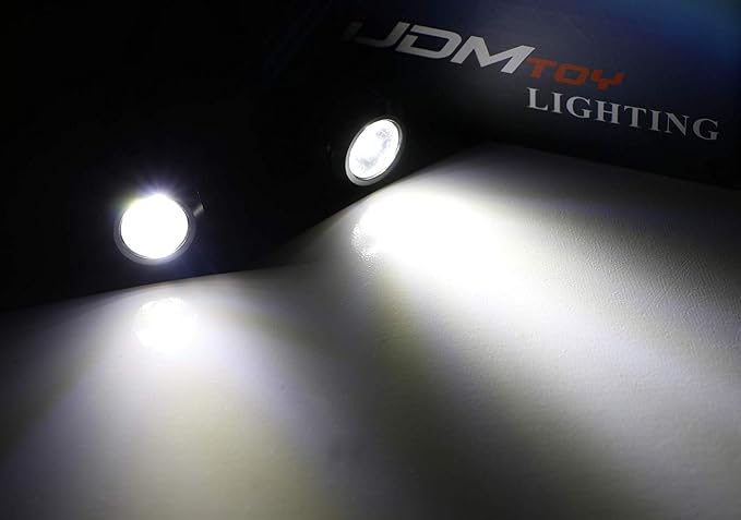 iJDMTOY 4pc Set 3W High Power LED Grille Mesh Mount Lighting Kit Compatible with Toyota FJ Cruiser 4Runner Tacoma etc., 6000K Xenon Projector Lens Spot Beam LED Lights