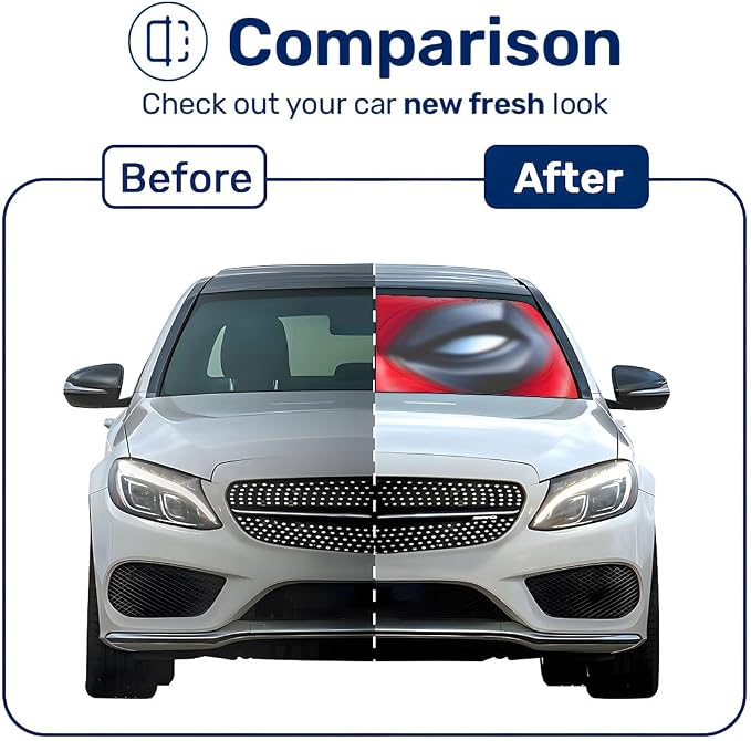 GENANY Funny Red Eyes Movie Windshield Sun Shade for Car SUV Truck (55x29 Inches), Automobile Sunshade, Protector Blocks UV, Car Decor