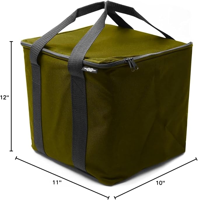 Thermal Cooler for Car Trunk β Insulated Bag for Camping, Road Trips, Groceries, Leak-Resistant, Fits Modular Organizers β Military Green