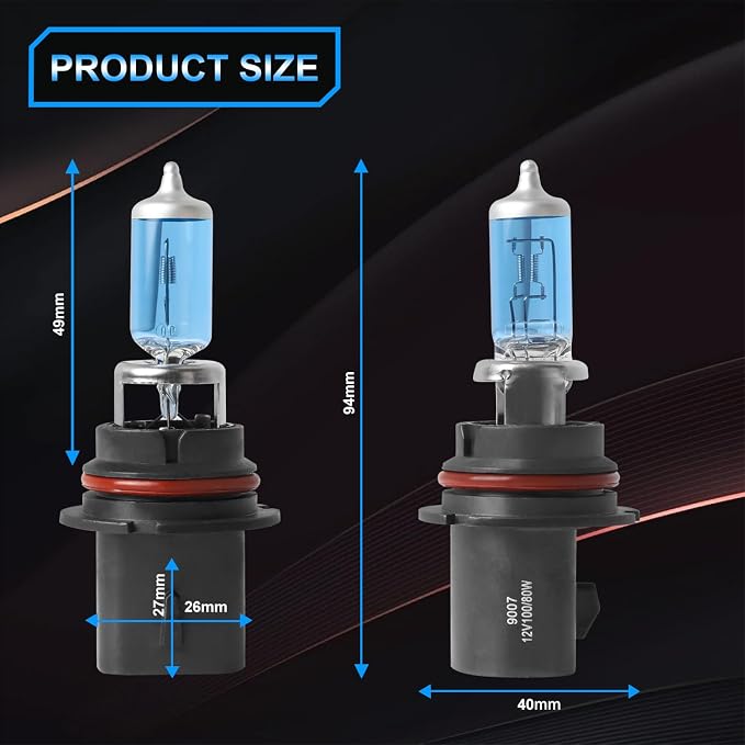 Fit for 2003 2004 2005 Dodge Ram 1500 2500 3500 High Performance Halogen Headlight Bulbs,9007 High Low Beam +9145 Foglamp Replacement Bulbs Kit, Plug and Play,Pack of 4