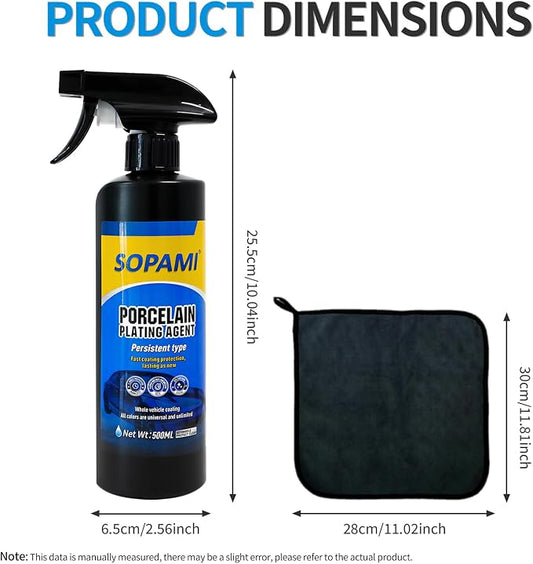 SOPAMI 3-Pack (500ml/16.91Ounces)Advanced Car Coating Spray, Quick-Acting Polish & Wax for Scratch Removal, Waterless Wash, and Glass Oil Film Cleaning