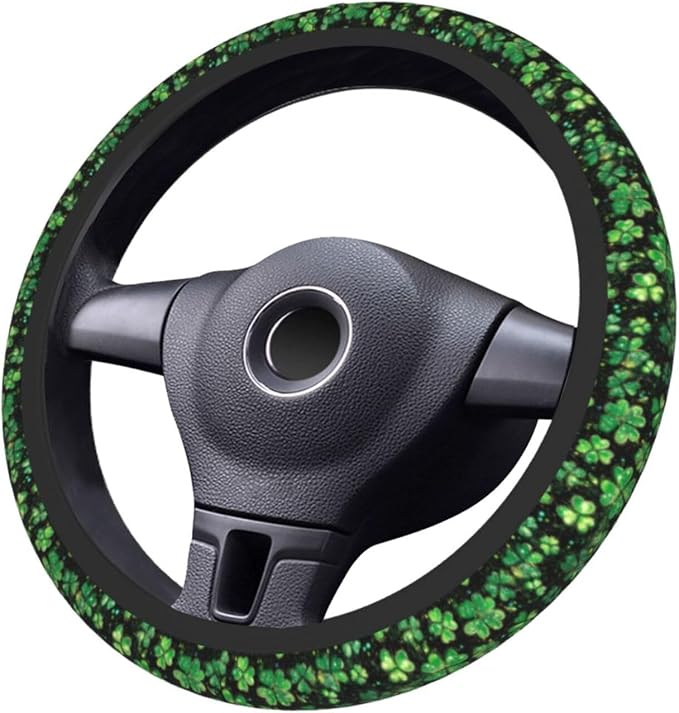 St. Patrick's Day Steering Wheel Covers Non Slip Neoprene Universal 15 Inch Steering Wheel Protector Car Cover for Men Women