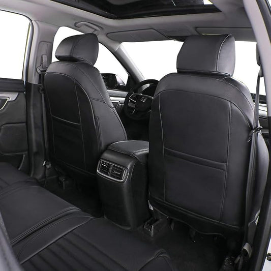 EKR CRV Seat Covers Custom Fit for Honda CRV 2017 2018 2019 2020 2021 2022,Leather Car Seat Cover Full Set for Trucks SUV,Waterproof Car Seat Cushion,Faux Leather (Black)