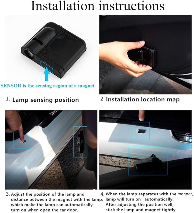 Car Door Lights Projector, 2PCS Cute Car Door Logo Projector Lights Universal Car Courtesy LED Ghost Shadow Lights Welcome Lights