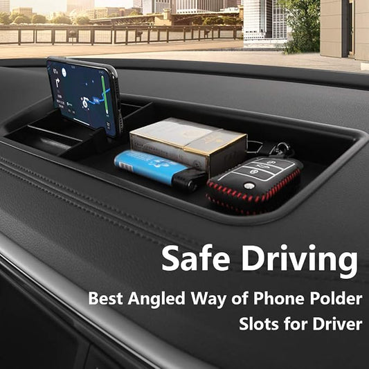 EDBETOS Interior Dashboard Storage Box Organizer Holder Tray Compatible with Volkswagen Atlas 2018 2019 2020 2021 2022 2023 Dash Mounted Holders Accessories