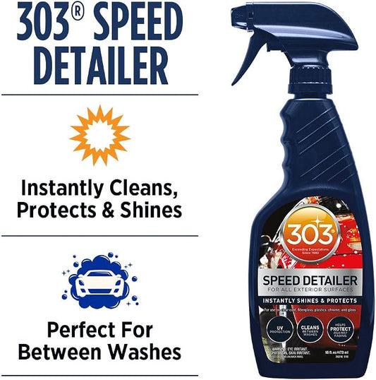 303 Products (30216-6PK) Products Automotive Speed Detailer - For All Exterior Surfaces - Instantly Shines And Protects - Cleans Between Washes - UV Protection, 16 fl oz 6 Pack