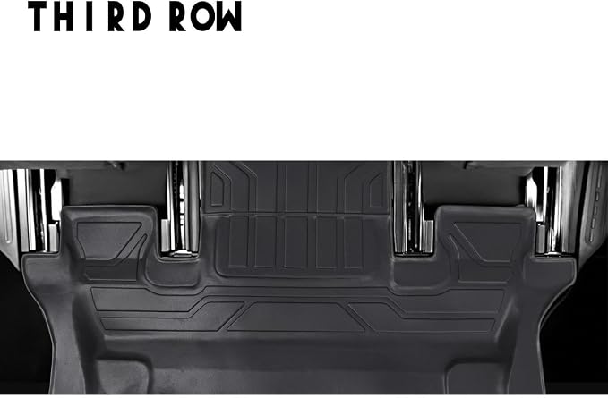 KARPAL Floor Mats for 2020-2026 Ford Explorer 6 & 7 Seats, Custom Fit TPE All Weather Ford Explorer Accessories 1st & 2nd & 3th Row Floor Liner & Trunk Mat with Backrest Mat