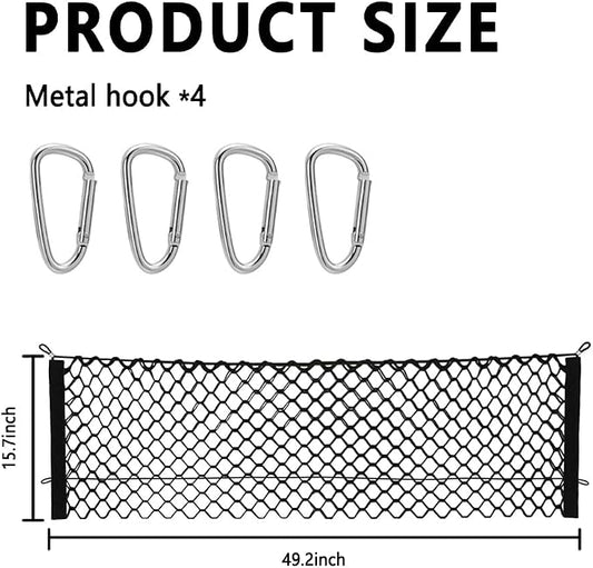 49" x 15.7" Truck Bed Organizer,Elastic Shrink Truck Cargo Net with 4 Metal Hooks Keep Truck Interior Tidy,Truck Bed Storage Hold Many Items Compatible with Chevrolet,Ford,GMC (XL 49"x15.7")