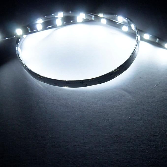 SOCAL-LED LIGHTING 60cm 24" White Flexible LED Strips High Power Bright 5050 12 SMD Car DRL Under Dash Accent Light, Waterproof, Cuttable, Pack of 2