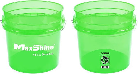 Maxshine 3.5 Gallon Universal Detailing Bucket – Green Car Wash Bucket for Scratch-Free Washing, Garage Storage & Detailing Tools – Holds Soap, Foam Cannon, Microfiber Towels, Brushes & Supplies
