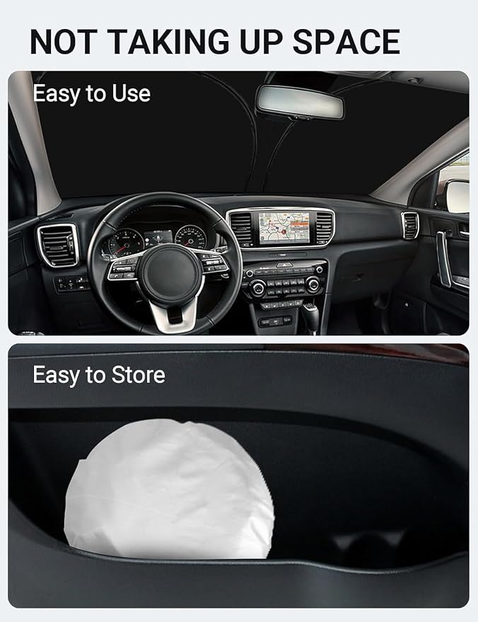Proadsy 2026 Upgrade Front Windshield Sun Shade Foldable Sunshade Protector Custom Fit 2017-2022 Kia Kia Sportage GT-Line GT Sedan Accessories