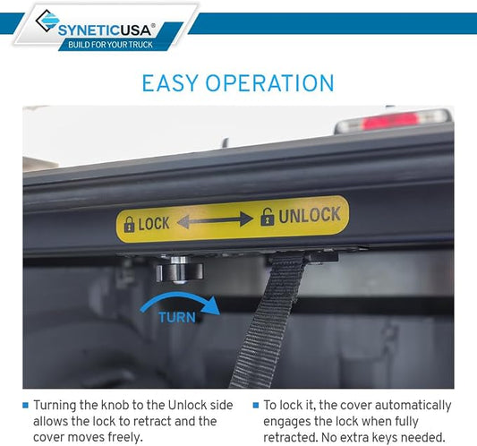 Syneticusa AR Automatic Retractable Truck Bed Cover with R6 Rack for Silverado Sierra 2500 3500 2020–2026 | 6’8” 82.2” Bed | Aluminum Hard Tonneau Cover | Waterproof, Low-Profile