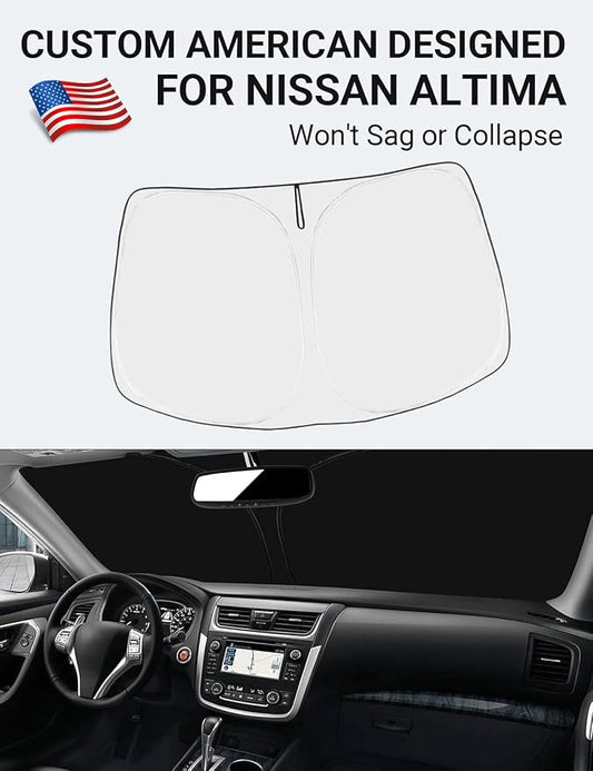 Proadsy 2026 Upgrade Front Windshield Sun Shade Foldable Sunshade Protector Custom Fit 2013-2018 Nissan Altima Accessories