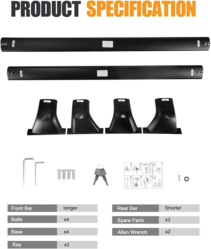 KINGGERI Roof Rack Cross Bars Compatible with Toyota Grand Highlander & Lexus TX 2024 2025 2026 (with Flush Side Rails), Lockable 260LBS Heavy Duty Aluminum Roof Rails Crossbars Rooftop Luggage