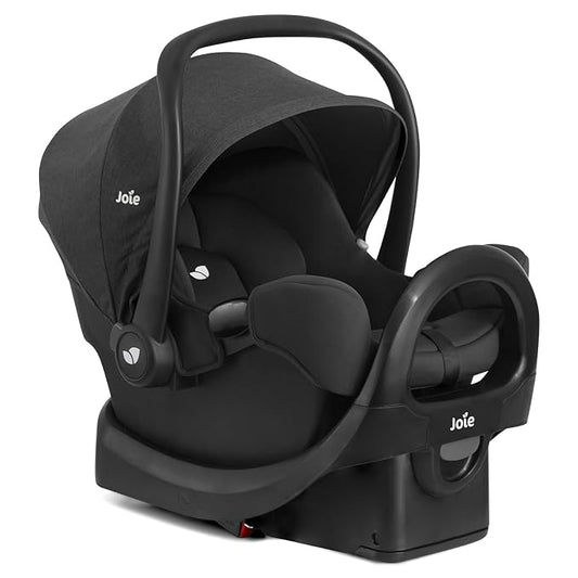 Joie Baby, Rue Lightweight Infant Car Seat & Anti-Rebound Base, Side-Impact Protection, 5-Point Harness, and UPF 50+ Canopy for Newborns and Infants (Shale Dark)