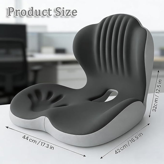 2026 Ergonomic Lumbar & Seat Support Cushion, Memory Foam Seat Cushion with Lumbar Support Pillow, Memory Foam Coccyx Cushion for Tailbone Pain, Back Pain, Sciatica and Hemorrhoid Relief