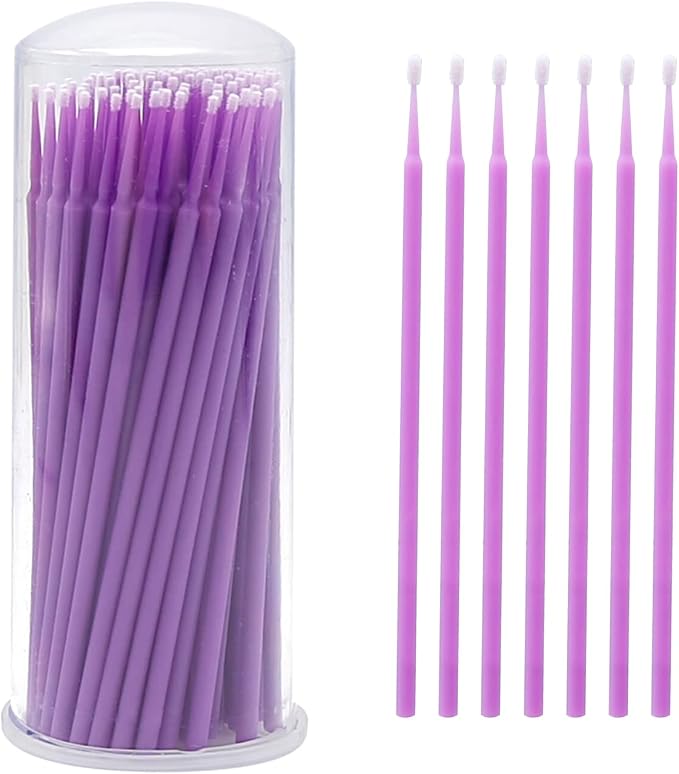 Touch Up Paint Brushes for Automotive Paint Chip Repair Disposable Micro Applicators (S:1.5mm, Purple)-100 Pieces