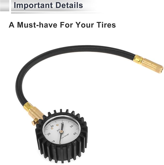 1 Pcs Universal Tire Pressure Gauge 0-60 PSI 2.56Inch Digital Pressure Gauge with Gear Sleeve Tyre Air PSI Meter for Motorcycle SUV Truck