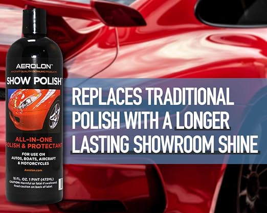 Show Polish: High Gloss Polish and Base Coat Sealer, Liquid Car Wax Shine with Polymer Paint Sealant Protection, Base Coat Sealant, All-in-One Polish and Protectant- 2 Pack Bundle