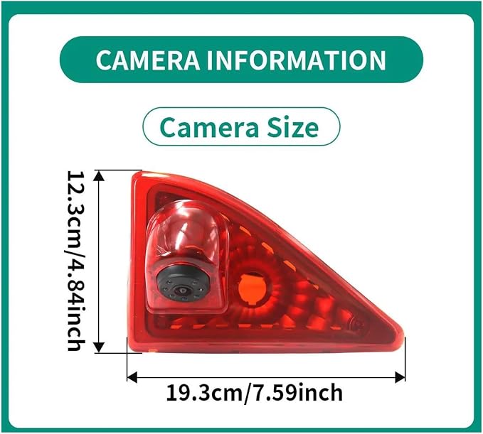 Reversing Camera Kit for Master 3 5-inch TFT LCD Car Dual Bracket Monitor with Brake Light Rear Waterproof Reverse Camera