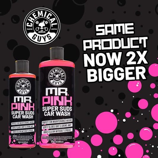 Chemical Guys Mr. Pink Foaming Car Wash Soap (Works with Foam Cannons, Foam Guns or Bucket Washes) Safe for Cars, Trucks, Motorcycles, RVs and More, Candy Scent, Extra Large Size 32 fl oz - CWS_402_32
