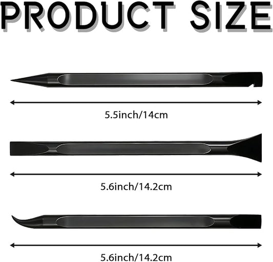 Car Detailing Pick Set, 3 Different Crevice Cleaning Tool for Tight Spaces, Easy to Remove Stickers, Labels, Oil Stains, Food, Dirt (Black) | Car Crevice Cleaning Tool for Clean Small Narrow Spaces and Gaps