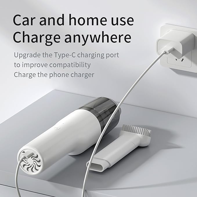 OOYY Car Vacuum Cleaner, 2-in-1 Vacuum Cleaner, Portable mini Cordless Vacuum Cleaner with Blowing and Inflating Functions, Suitable for Home and car use.