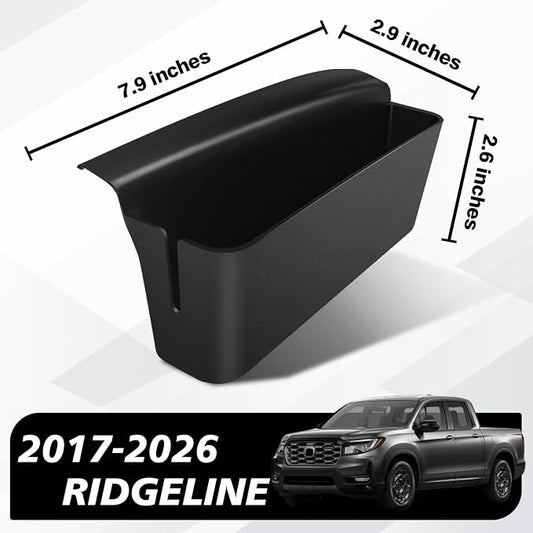 Muslogy for 2017-2024 2025 2026 Ridgeline Center Console Shifter Storage Box ABS Material Console Side Organizer with Stronger Tape Compatible with Honda Ridgeline 2017-2026 (Only Passenger Side)