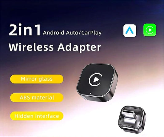 Wireless CarPlay Adapter, 2026 Upgraded Wired to Wireless for Apple CarPlay & Android Auto, 2-in-1 Mini USB, Plug-and-Play Stable Connection (Black)
