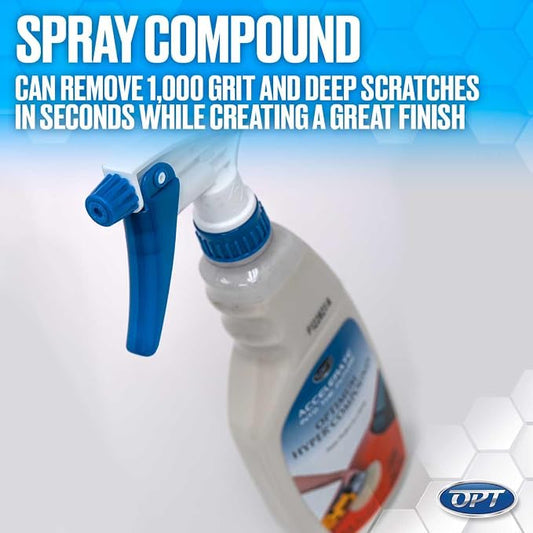 Optimum Hyper Compound - Spray Compound for Car Scratch Repair and Swirl Removal - Long Working Time, No Dusting, and Residue Free (64 Oz)
