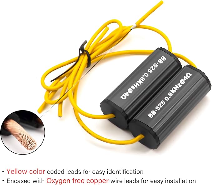 RECOIL BB-525 Bass Blocks Designed to Protect Car Audio 5.25 Inch Speakers, Eliminate Frequencies 0-800Hz at 4 Ohms, Pair