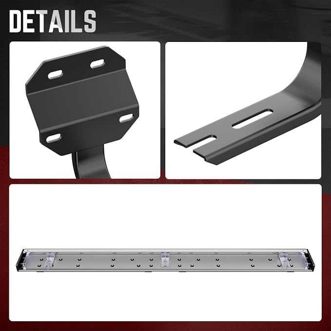DNA Motoring 6.5" Flat Running Boards Side Steps Compatible with Ford F150 Standard Cab 2015-2024, F250 / F350 Super Duty Standard Cab 2017-2024, STEPB-U-F25017-T1-S