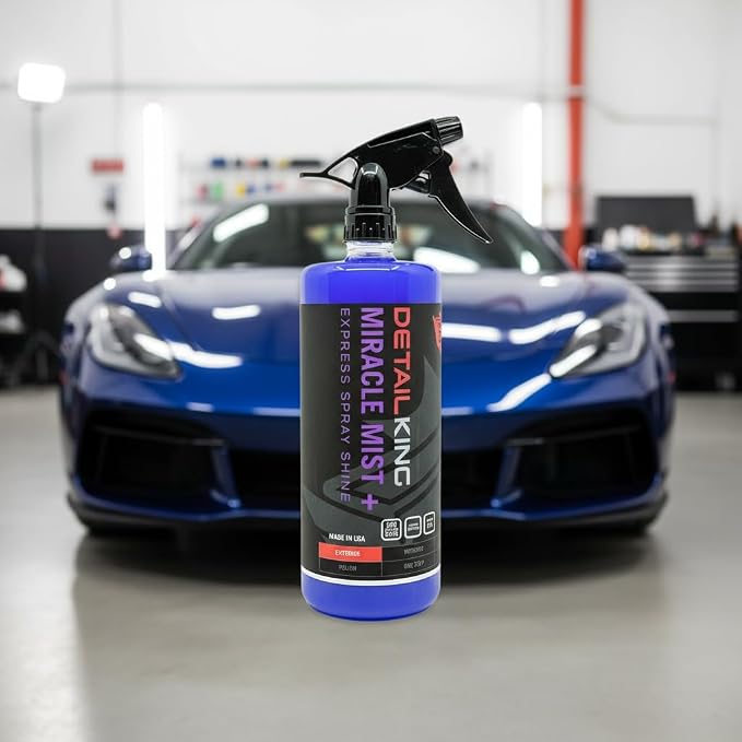 Detail King Miracle Mist+ Car Cleaning Spray Wax for Waterless Car Wash - Car Window Cleaner - Safe on all Surfaces - 32 Oz