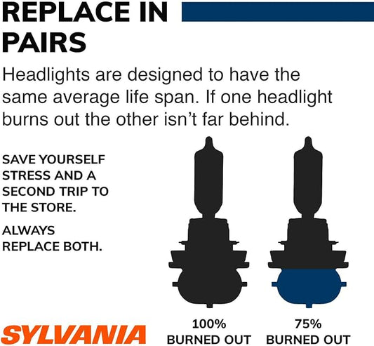 SYLVANIA - H11 SilverStar - High Performance Halogen Headlight Bulb, High Beam, Low Beam and Fog Replacement Bulb, Brighter Down Road with Whiter Light (Contains 1 Bulb)