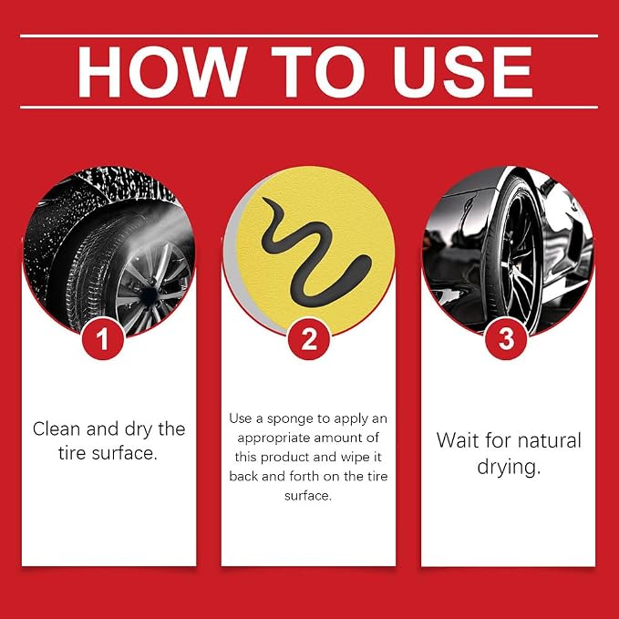 Car Tire & Plastic Trim Renewal Paste – Restores Shine, Prevents Cracking & Easy Application, Tire Coating Paste Rapid Acting, Car Tire Shine with Sponge, for Cars Trucks Motorcycles (1PCS)