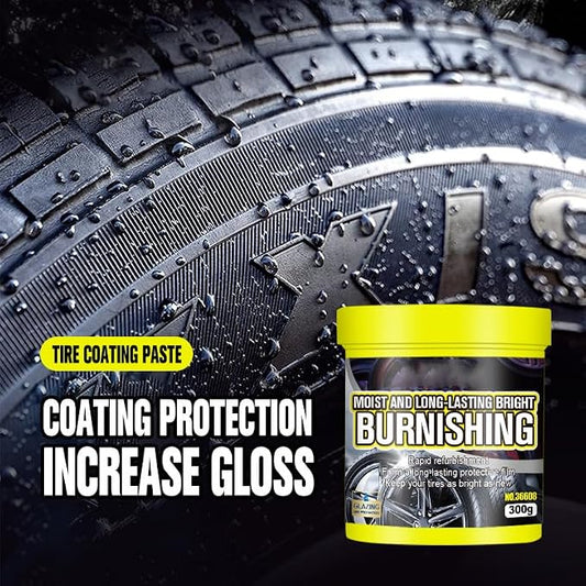 Tire Maintenance And Coating Paste, Long Lasting Tire Shine Wax, Car Tire Shine Gel, Wheel And Tire Cleaner, Car Tire Blackening Coating Wax Long Lasting Shine Rain Resistant Waterless Wax (2pcs)