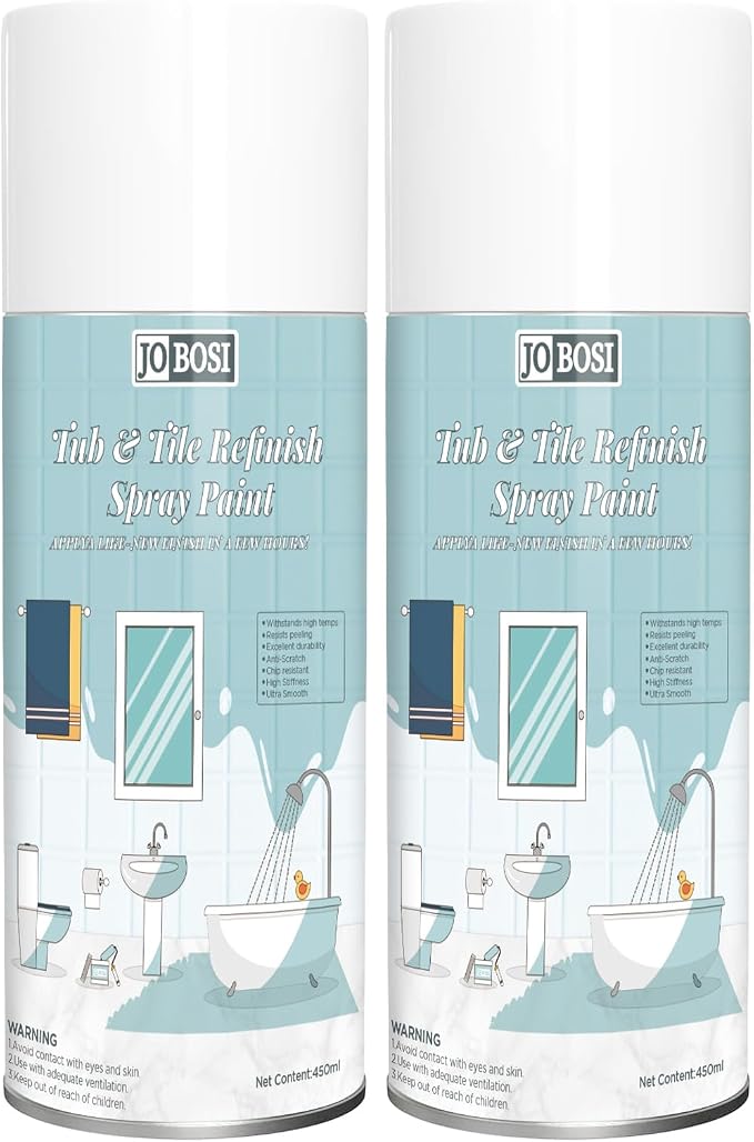 White Ceramic Tub Spray Paint (16 FL Oz *2 pack)- High-performance aerosol spray gun kit, Household appliances, refrigerator, ceramics, bathtubs, vases, bathroom floors, etc., furniture wood color change and more DIY coatings - Quick drying and smooth ...