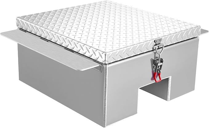 VEVOR Truck Bed Tool Box, Heavy Duty Aluminum Tool Box with Diamond Plate, Storage Toolbox Chest Organizer Supports up to 220 lbs, Ideal for Pickup, Truck Bed, RV, Trailer, 30.3 x 24 x 12.2 in, Silver