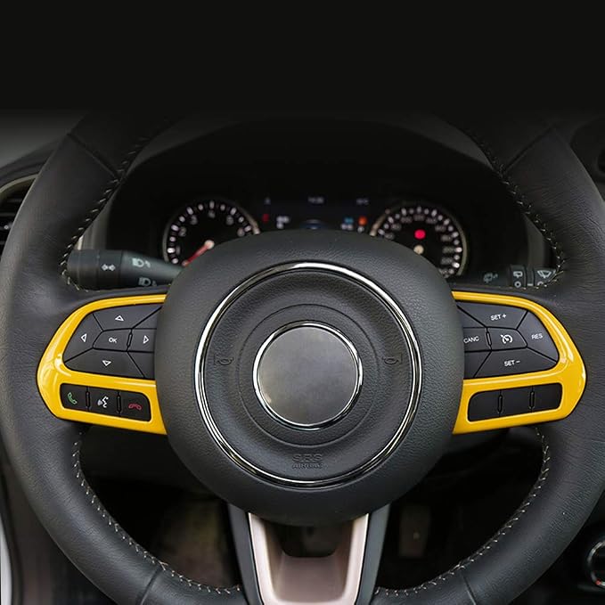 31PCS/ Set Interior Trim Kit Car Interior Accessories Decoration Trim Kit for Jeep Renegade 2015-2018 (Yellow)