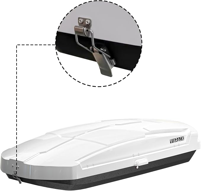 21 Cu Ft Cargo Box, Hard Shell Roof Cargo Carrier with Security Keys, 72.83" x 34.25" x 14.76" Roof Box, Dual-Sided Opening, Tool-Free Install, White