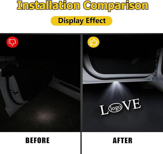 Never Fade HD LED Car Welcome Projector Lights,Car Door Lights Logo Projector Compatible with LS/ES/is/LX/RX/GS/GX/RC Car Accessories (Love 2pcs)