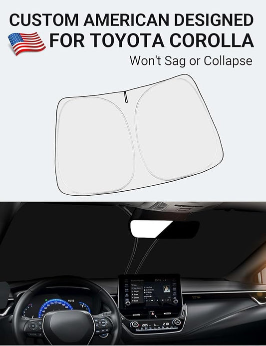 Proadsy 2026 Upgrade Front Windshield Sunshade Foldable Sun Shade Protector Custom Fit 2014-2019 Corolla SE XSE L LE XLE Hybrid Sedan Accessories