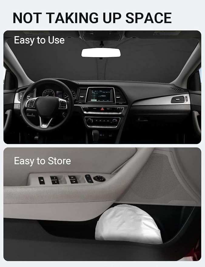 Proadsy 2026 Upgrade Front Windshield Sun Shade Foldable Sunshade Protector Custom Fit 2015-2019 Sonata Sedan Accessories