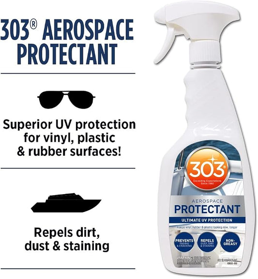 303 Marine Aerospace Protectant – UV Protection – Repels Dust, Dirt, & Staining – Smooth Matte Finish – Restores Like-New Appearance – 32 Fl. Oz. (30306-6PK)