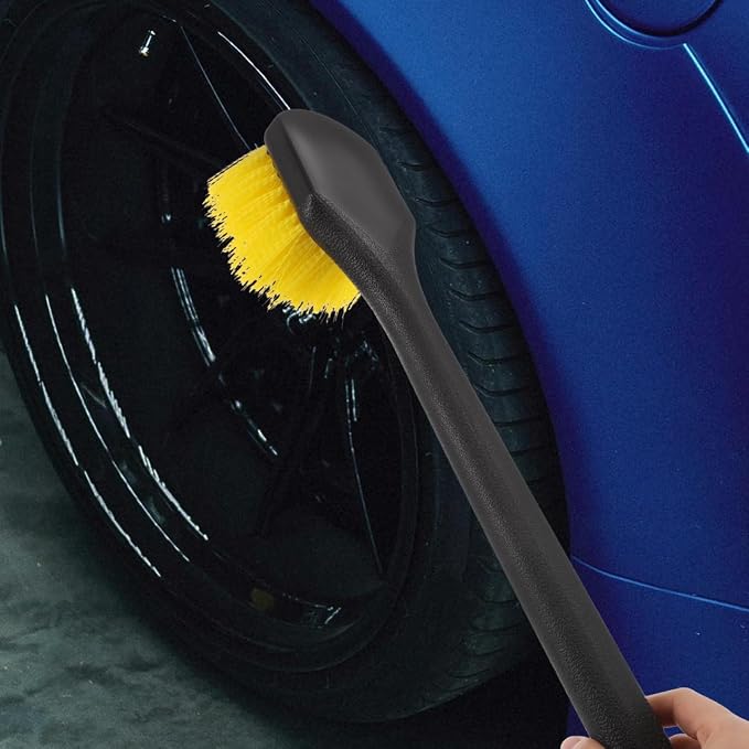 Gatuida Nylon Bristles Truck Cleaning Brush Car Tire Cleaning Brush for Rims Car Interior Cleaning