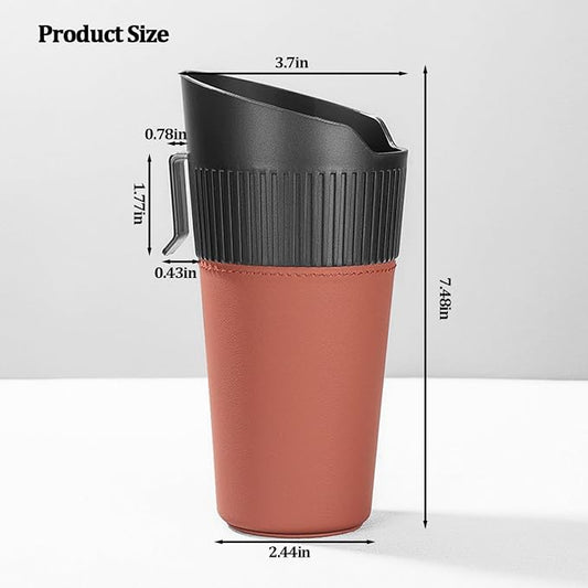 Car Trash Can, Mini Leakproof Vehicle Cup Holder Garbage Container Bin, Portable Automotive Interior Door Trash Storage Organizer Accessories, Universal for Sedan Truck SUV (Orange)