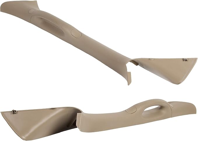 ECOTRIC Pair A Pillar Interior Trim Grab Handle Driver Passenger Side Compatible with 2004-2008 Ford F150 F-150 Replacement for 4L3Z-1503599-AAC 4L3Z-1503598-AAC (TAN)