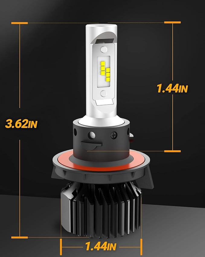 SEALIGHT H13 Light Bulbs, 30000LM 700% Brighter with Turbo Fan,5 Mins Quick Installation, IP67 Waterproof Bulbs 9008 Pack of 2